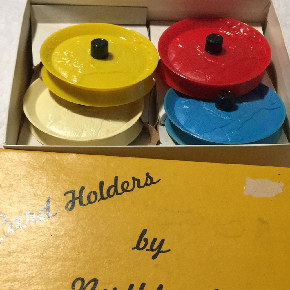 Retro Card holders. Helping hand for cards. Plastic holder for cards. Vintage